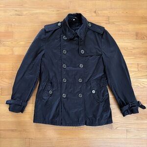 Burberry Men's Black Double-Breasted Trench Jacket